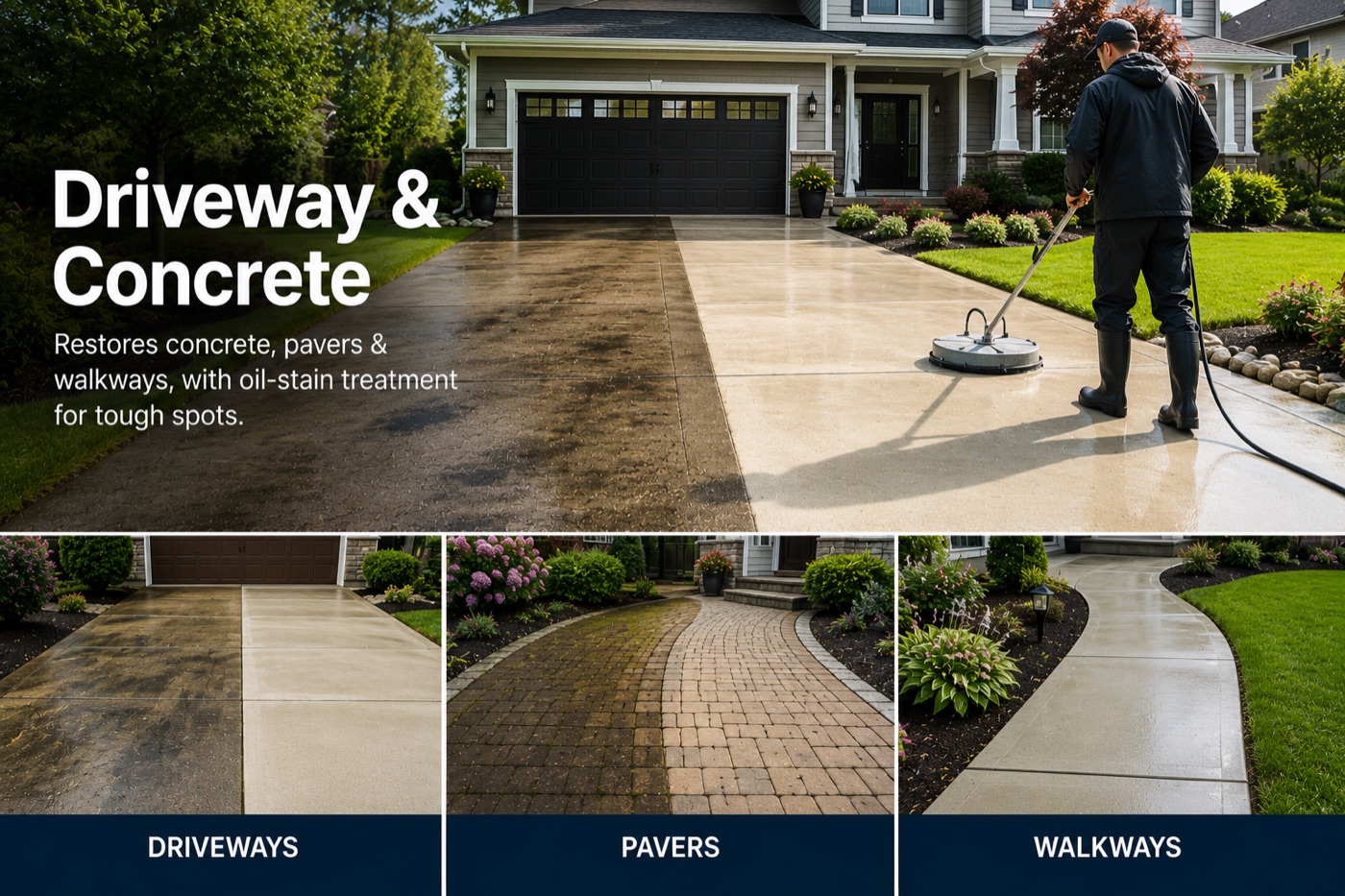 Driveway and concrete cleaning